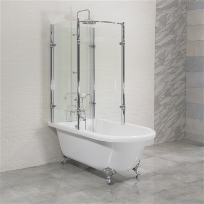 Clawfoot Shower Tub, Shower Curtain Surround For Clawfoot Tub
